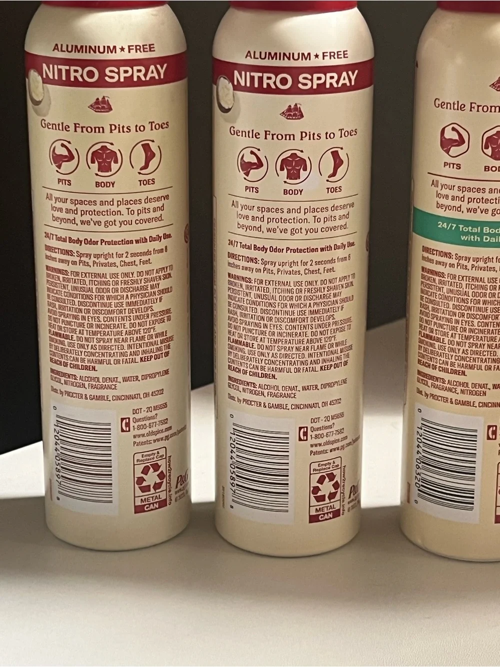 Old Spice Gentleman’s Total Body Deodorant Bundle Of 4 Bottles All Brand New